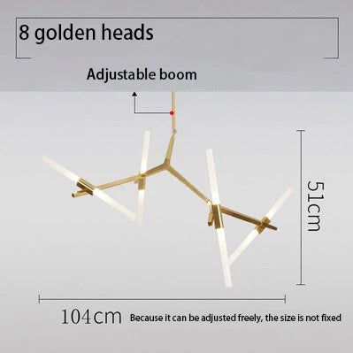 DecorBites™ LED Chandelier: Modern Gold Black Ceiling Pendant for Kitchen Dining Living Bedroom