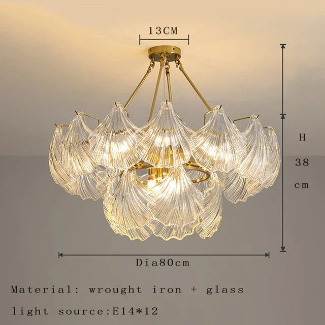 DecorBites™ Crystal Glass Chandelier: Luxury Retro Pendant Light for Dining, Living, Bedroom Decor
