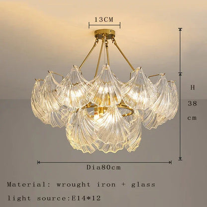 DecorBites™ Crystal Glass Chandelier: Luxury Retro Pendant Light for Dining, Living, Bedroom Decor
