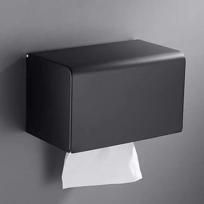 DecorBites™ Black Aluminum Bathroom Paper Holder: Elegant Tissue Box Rack & Toilet Paper Holder