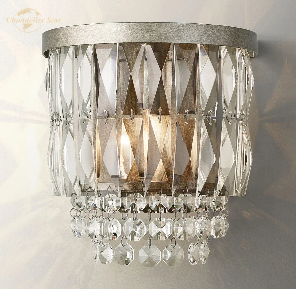 DecorBites™ Crystal LED Wall Sconce Light Fixture - Portia Collection