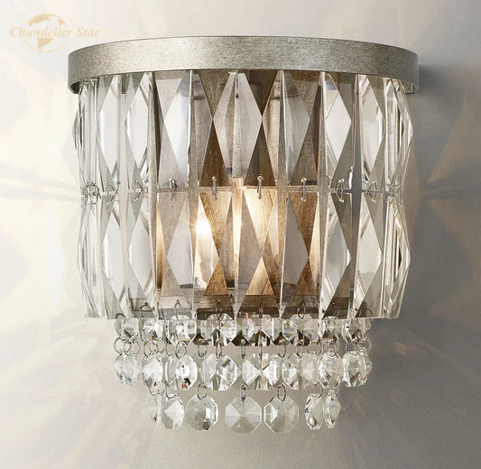 DecorBites™ Crystal LED Wall Sconce Light Fixture - Portia Collection