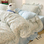 Decobites Korean Lace Ruffles Bedding Set with Bed Skirt, Soft Skin-Friendly Material