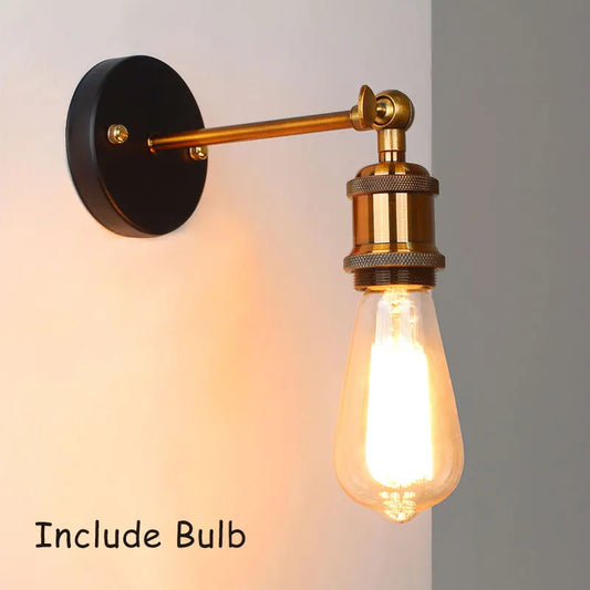 DecorBites™ Industrial Vintage Brass Wall Sconce - Loft Retro Indoor Lights for Bedroom Balcony