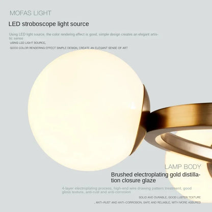 ثريا LED زجاجية بتصميم كرة ديكور بايتس™، مصباح معلق بتصميم نورديك عصري