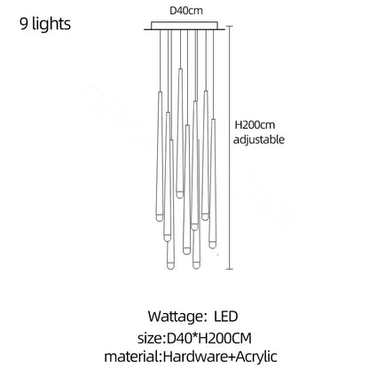 Lámpara de araña cónica LED nórdica DecorBites™: Iluminación moderna de diseño para decoración de interiores