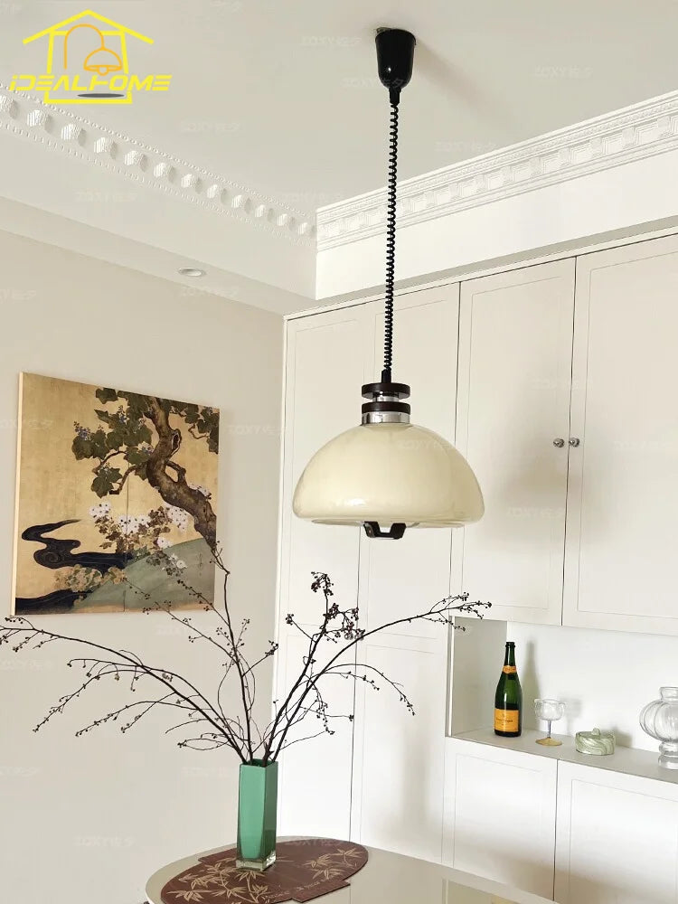 Lámparas colgantes DecorBites™ de cristal color crema con LED E27, diseño Bauhaus medieval para decoración del hogar