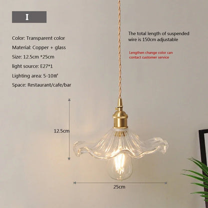 Nordic Glass Pendant Light in Brown and Polished Chrome