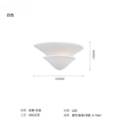 Lámpara de pared de yeso DecorBites™ Cream Wind LED - Diseño de paraguas semicircular