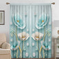 Decobites Floral Curtains with Rod Pockets for Home Decor in Kitchen, Living Room