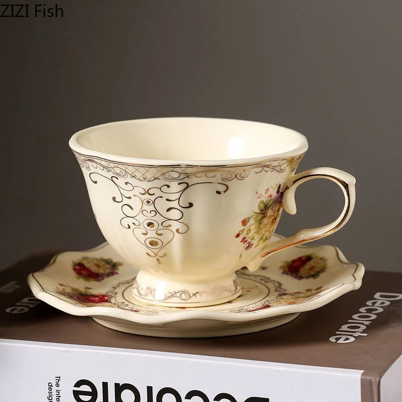 Gold Lace Ceramic Teacup