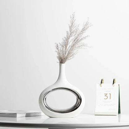 DecorBites™ Golden Flower Vase for Home Decoration and Flower Arrangement