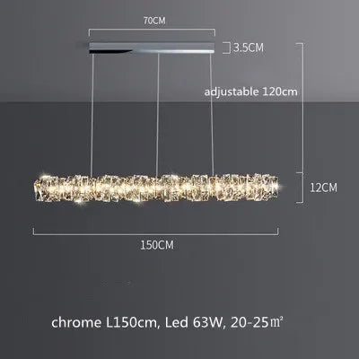 Lámparas colgantes LED de cristal DecorBites™ | Lámpara colgante de anillo regulable | Accesorios de decoración modernos y de lujo