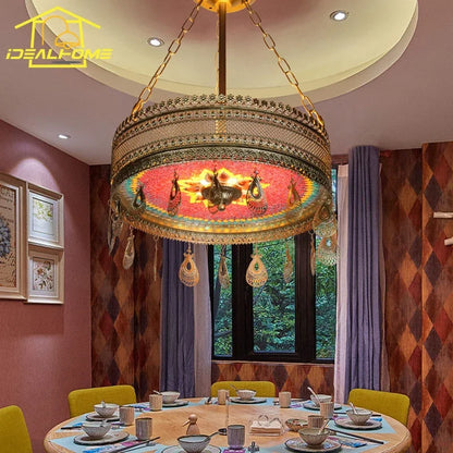 DecorBites™ Bohemian Exotic Stained Glass Pendant Lights for Home Decor and Hospitality