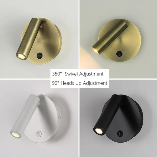 DecorBites™ مصباح قراءة حائطي LED قابل للتعديل بقوة 3 وات لغرفة النوم والفندق