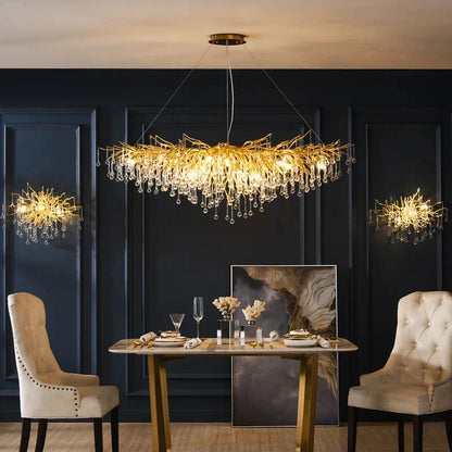 DecorBites™ Crystal Chandelier: Modern LED Luxury for Living Room Decor & Lighting