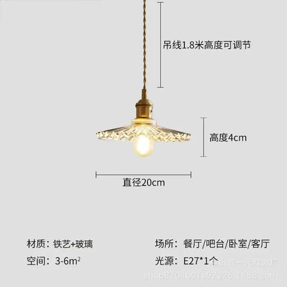 Retro Floral Glass Pendant Light
