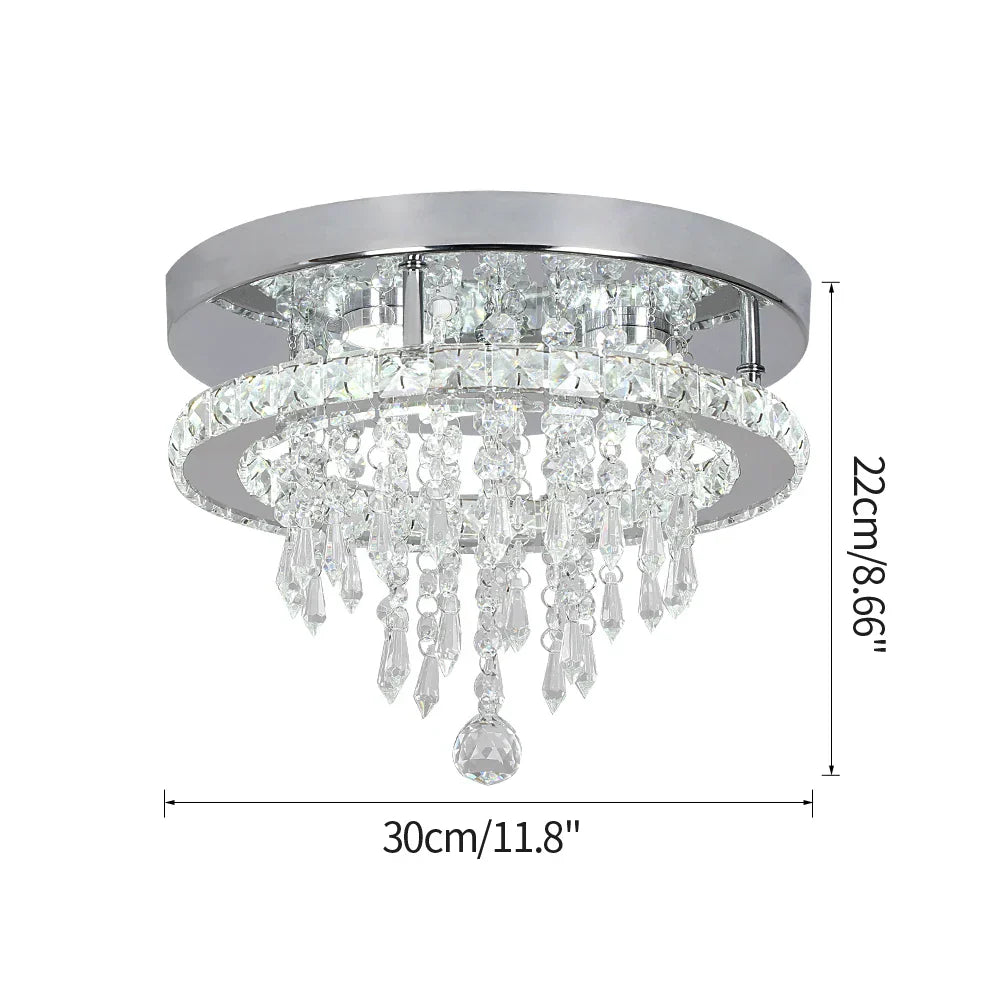 DecorBites™ Diamond Crystal LED Ceiling Chandelier Pendant Light for Elegant Living Spaces