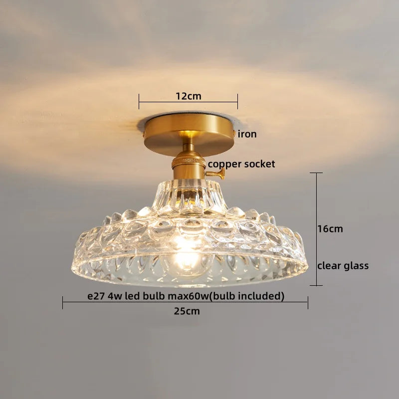 DecorBites™ Glass Copper LED Ceiling Light - Simple Art Decorative Chandelier