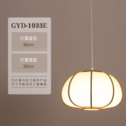 DecorBites™ Bamboo Pendant Lamp: Japanese Zen Tea Room Hanging Light for Home Decor