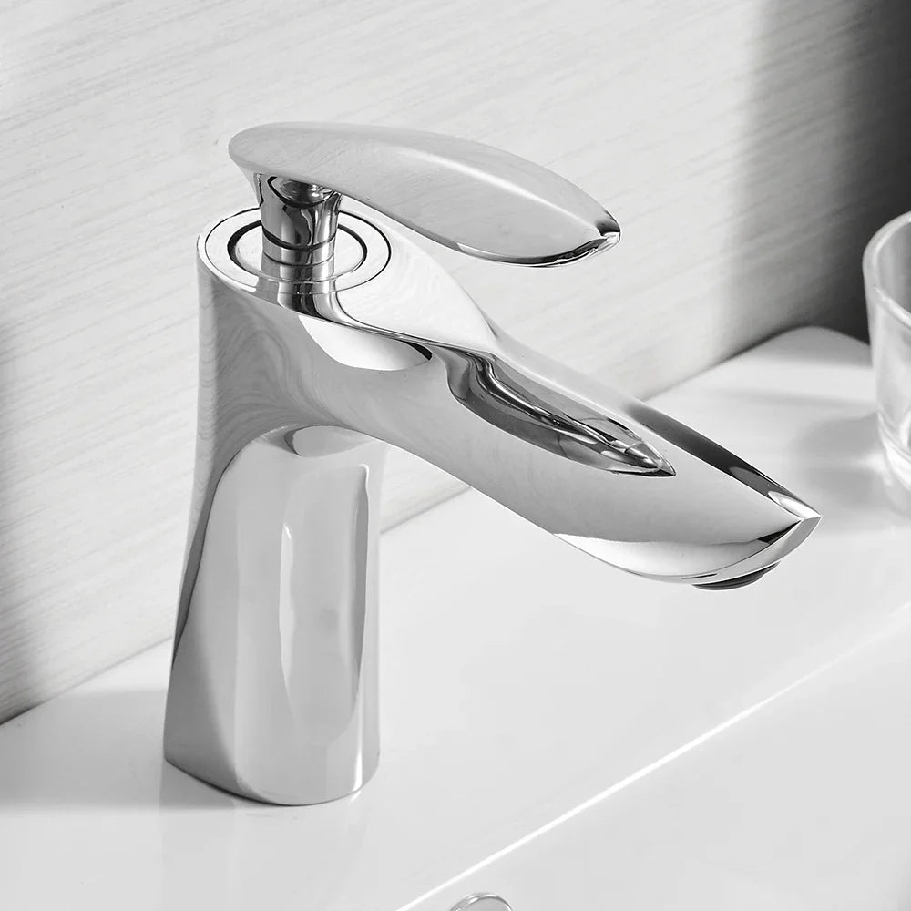 DecorBites™ Gold Waterfall Bathroom Faucet - Single Handle Basin Mixer Tap, Elegant Design