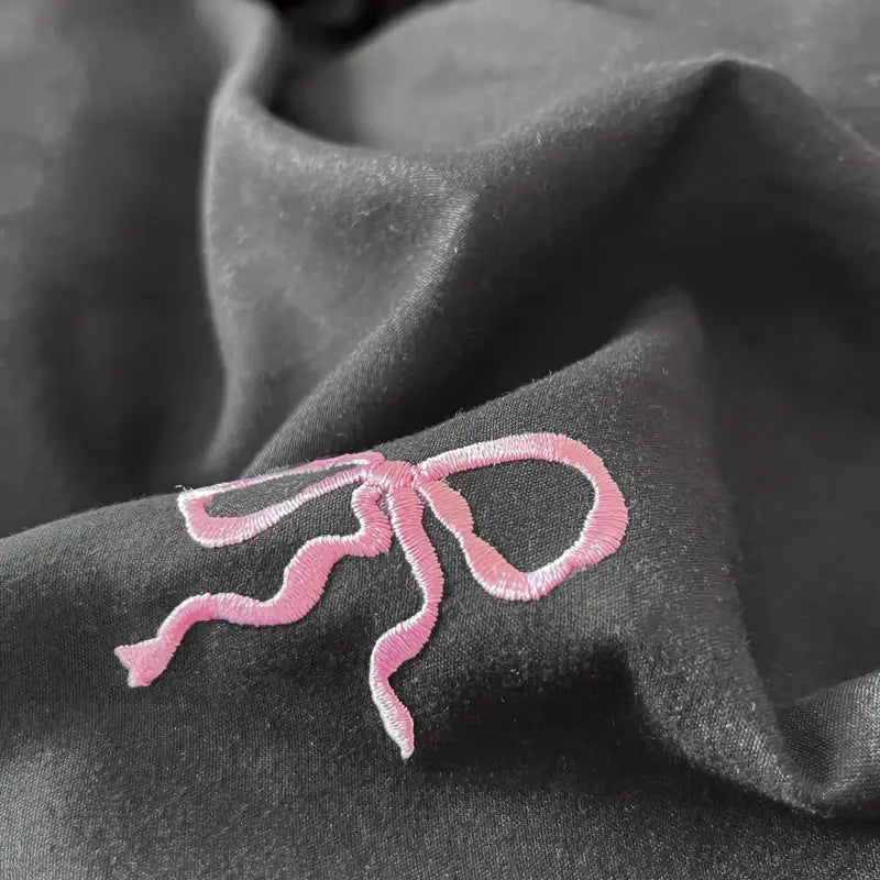 DecorBites™ Bow Embroidery Bedding Set with Ruffles