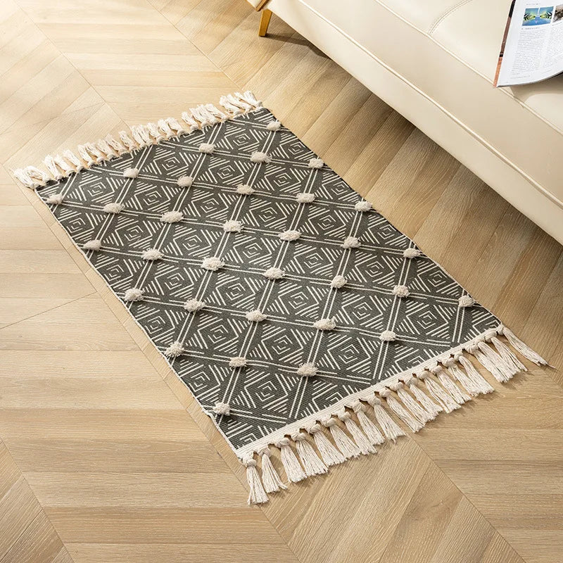 DecorBites™ Handmade Nordic 3D Tassel Floor Mat - Yellow 60*90cm