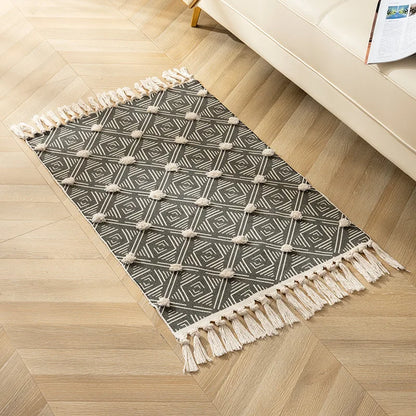 DecorBites™ Handmade Nordic 3D Tassel Floor Mat - Yellow 60*90cm