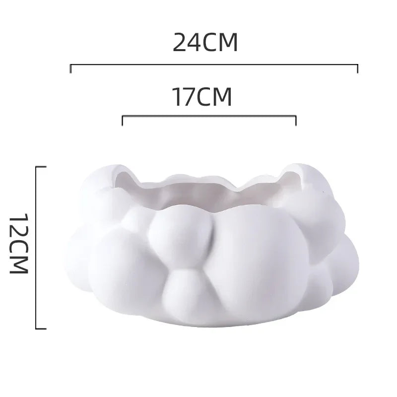 ديكور بايتس™ - مزهرية خزفية مجردة مرقعة، وعاء زهور فقاعية، ديكور منزلي