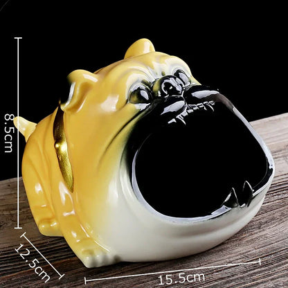 DecorBites™ Bulldog Sunglasses Ceramic Ashtray - Smoking Accessories, Weed Ash Tray, Home Decor Gift