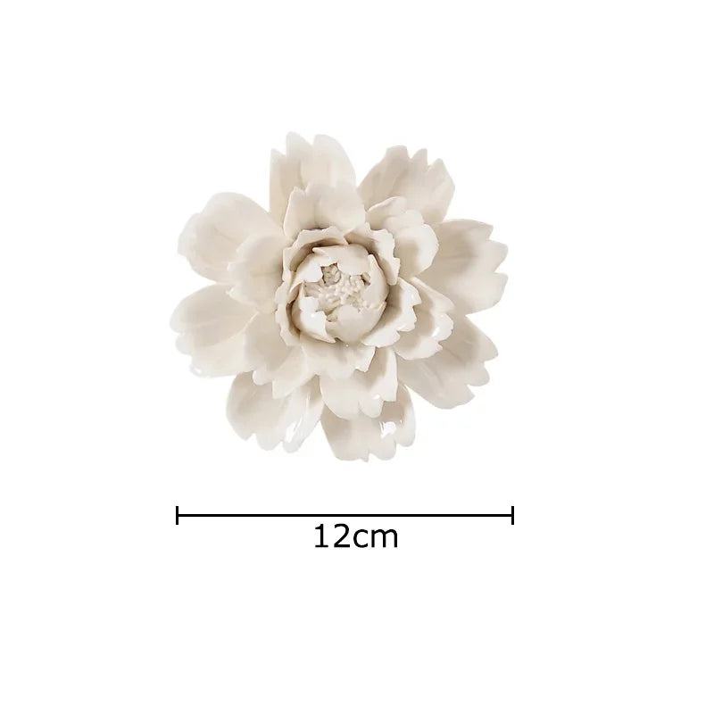 DecorBites™ Elegant Porcelain Peony Flower Wall Ornaments