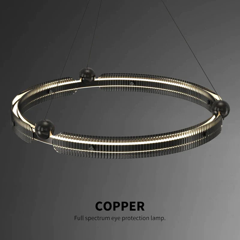 DecorBites™ Light Luxury Circle LED Living Room Chandelier