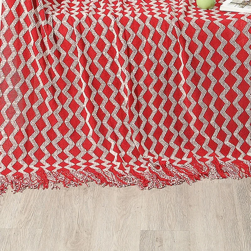 DecorBites™ Knitted Tassel Hem Blanket: Cozy Warmth for Home, Office, Sofa, and More