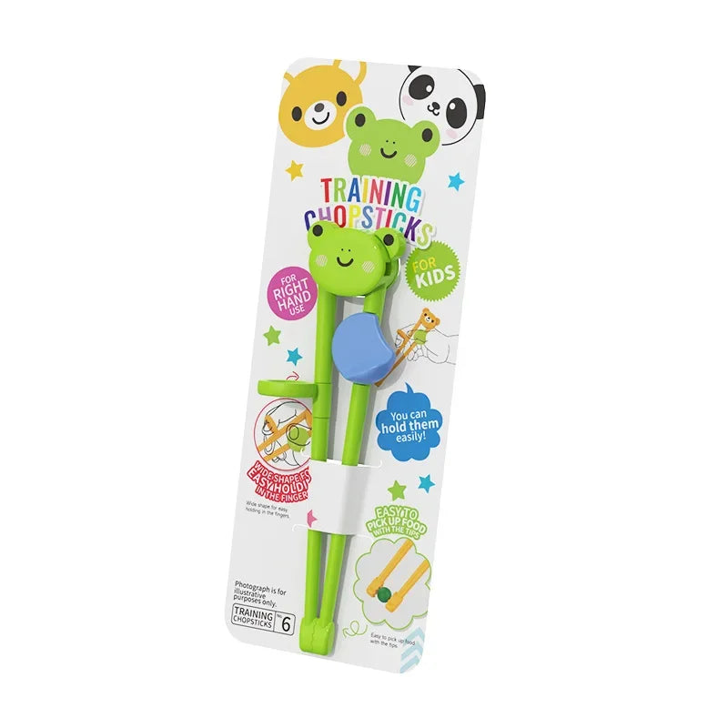 Decorbites™ Kinder-Stäbchen-Set mit Buntbär, Panda und Katze: Spaßige Trainings-Essstäbchen für Kinder
