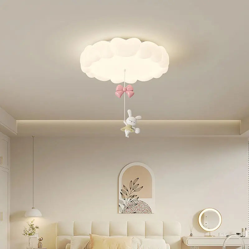 DecorBites™ LED Bubble Cloud Rabbit Ceiling Light - Cream Style Warm Lighting for Children's Room