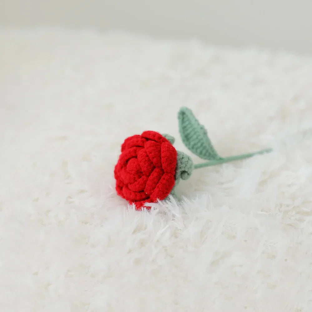 Cotton Rose Crochet Bouquet