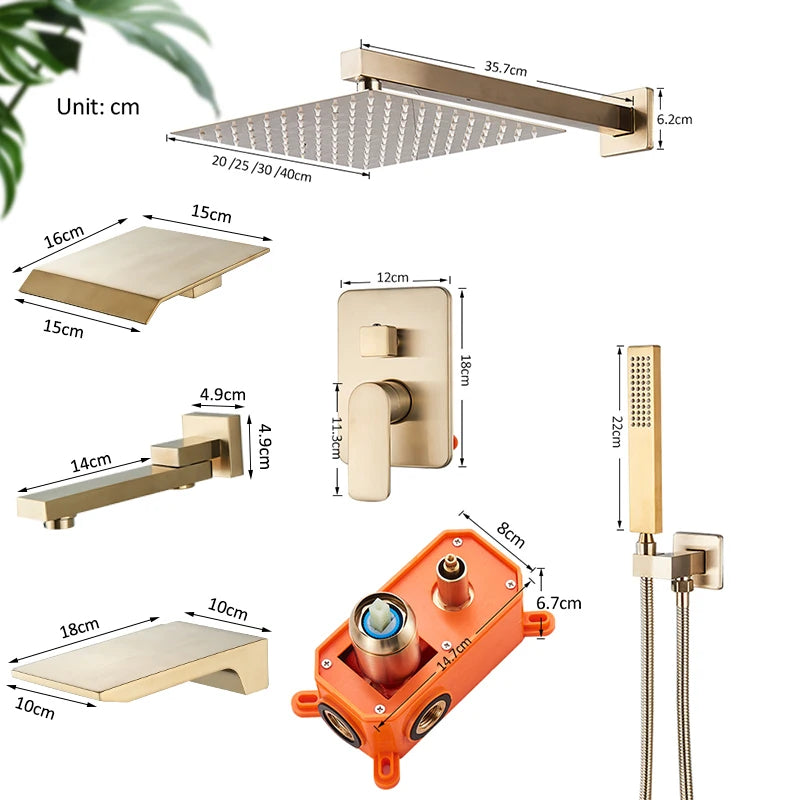 Gold Wall Shower System