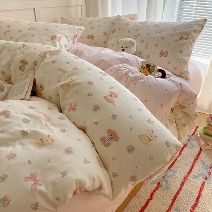 DecorBites™ Cartoon Printed Cotton Bedding Set - Soft, Skin-Friendly Duvet Cover