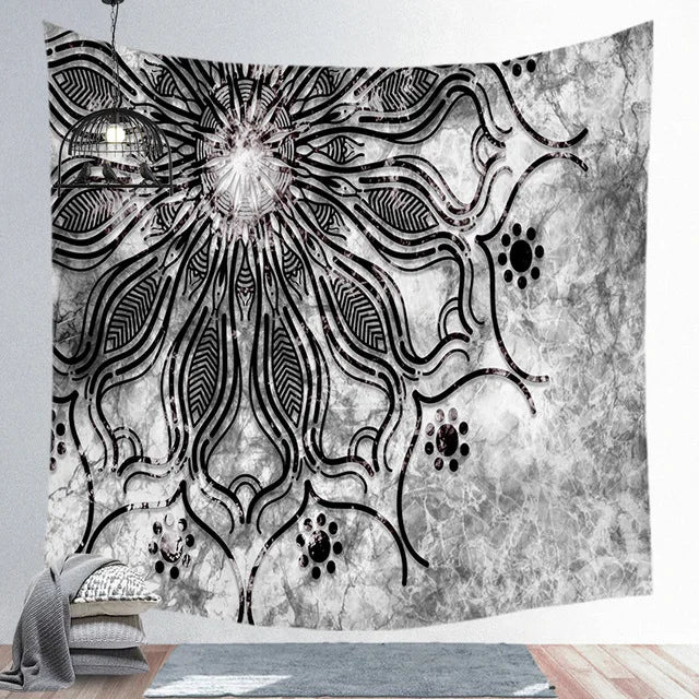 Decobites Psychedelic Mandala Sun Moon Tapestry Wall Hanging for Home Decor