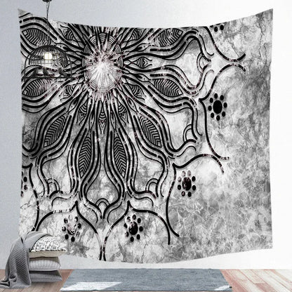 Decobites Psychedelic Mandala Sun Moon Tapestry Wall Hanging for Home Decor