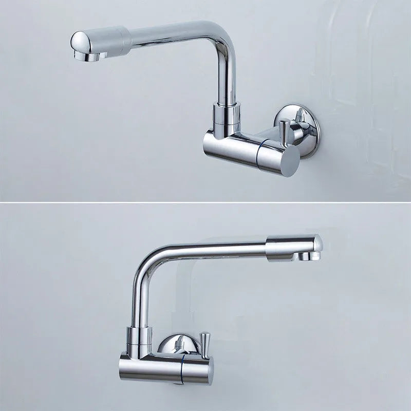 DecorBites™ Black Wall-Mounted Kitchen Faucet Single Cold Single Hole Rotation Tap