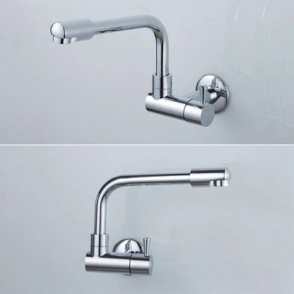 DecorBites™ Black Wall-Mounted Kitchen Faucet Single Cold Single Hole Rotation Tap