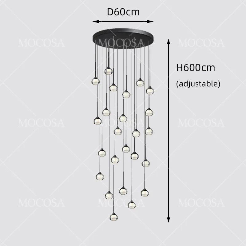 Black Water Drop Acrylic LED Pendant Light