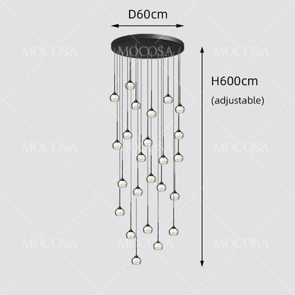 Black Water Drop Acrylic LED Pendant Light