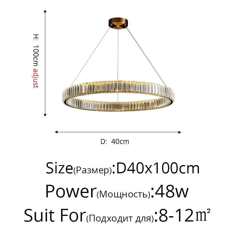 DecorBites™ Crystal LED Ceiling Chandeliers: Modern Living Room Dining Room Pendant Lamp