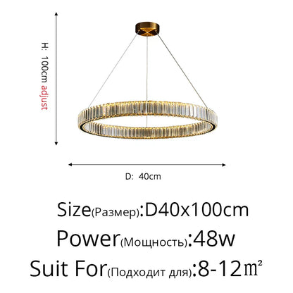DecorBites™ Crystal LED Ceiling Chandeliers: Modern Living Room Dining Room Pendant Lamp