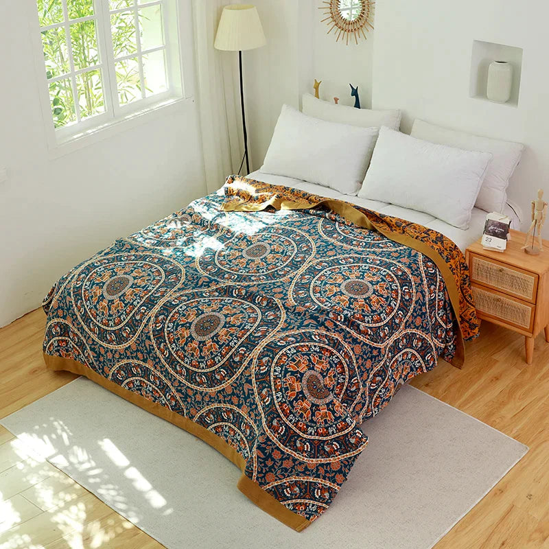 بطانية أريكة وسرير من القطن بتصميم بوهو مانتا من DecorBites™