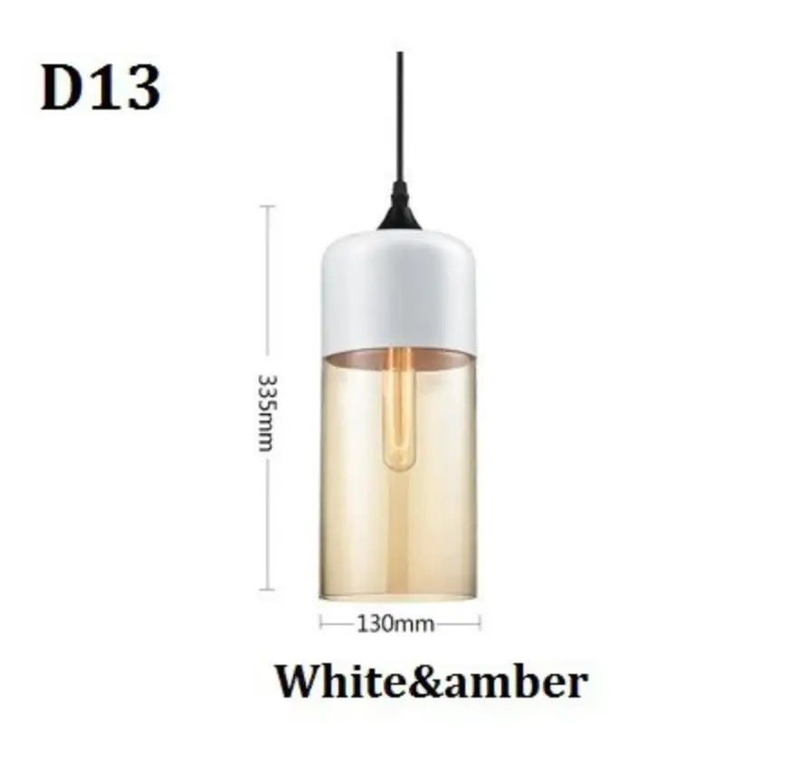 DecorBites™ Black Glass Pendant Light Fixture for Modern Indoor Decor & Dining Room