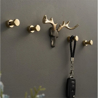 DecorBites™ Brass Wall Mount Robe Hooks for Bathroom and Door - Towel, Hat, Coat Holder