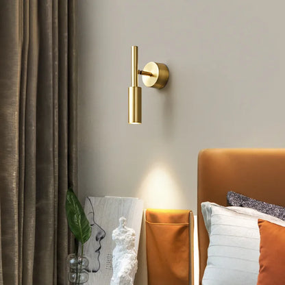 DecorBites™ Brass LED Wall Lamp: 3 Color Temp Dimming, Rotatable for Parlor, Bedroom & Reading